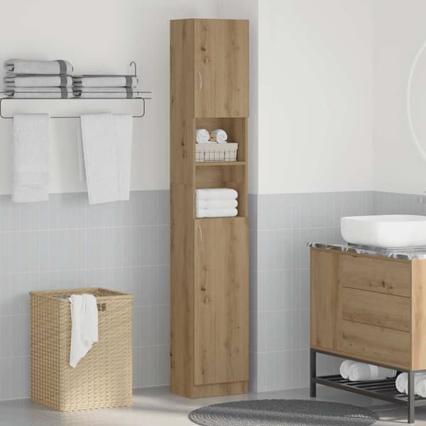 vidaXL Badrumsskåp ek 32x25,5x190 cm konstruerat trä