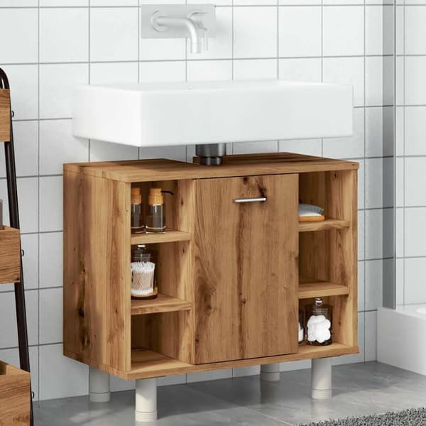 vidaXL badeværelsesskab 60x32x53,5 cm konstrueret træ kunsteg