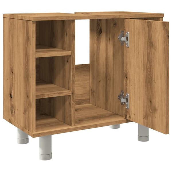 vidaXL badeværelsesskab 60x32x53,5 cm konstrueret træ kunsteg