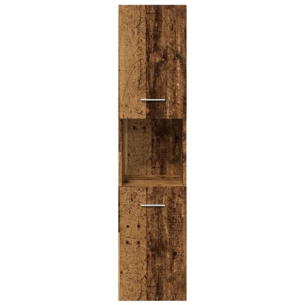 vidaXL Badrumsskåp åldrat trä 30x30x130 cm konstruerat trä