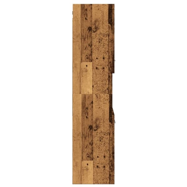 vidaXL Badrumsskåp åldrat trä 30x30x130 cm konstruerat trä