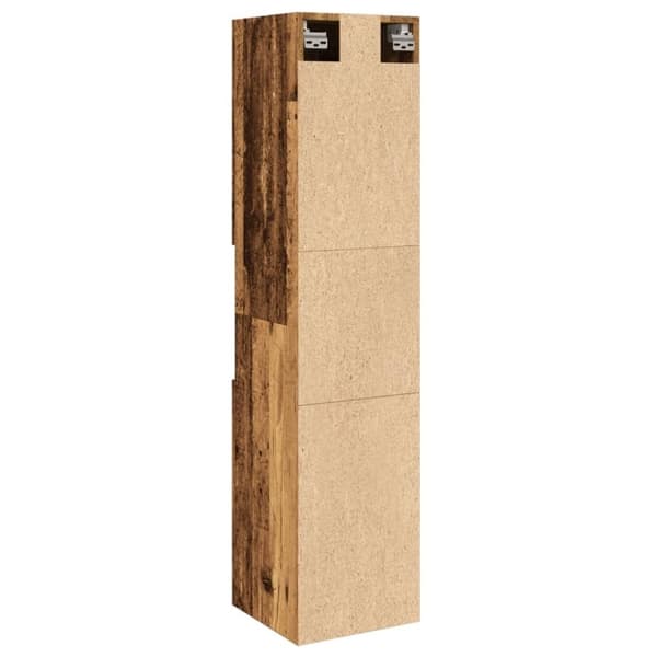 vidaXL Badrumsskåp åldrat trä 30x30x130 cm konstruerat trä