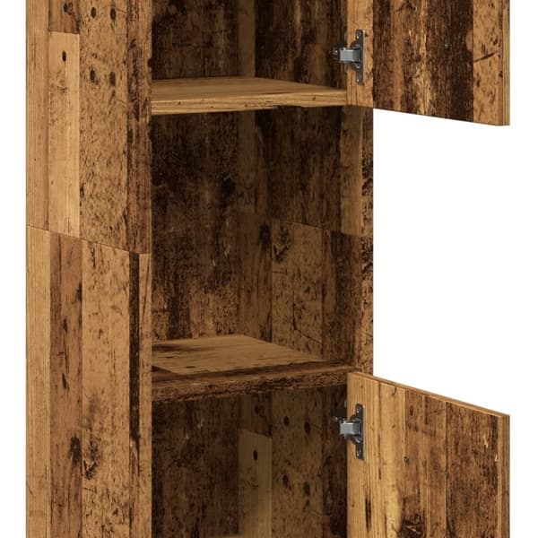 vidaXL Badrumsskåp åldrat trä 30x30x130 cm konstruerat trä
