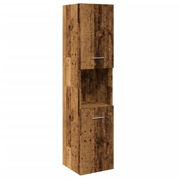 vidaXL Badrumsskåp åldrat trä 30x30x130 cm konstruerat trä