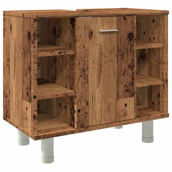vidaXL Kylpyhuonekaappi vanhaa puuta 60x32x53,5 cm lastulevy