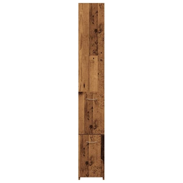 vidaXL Badrumsskåp åldrat trä 25x25x170 cm konstruerat trä