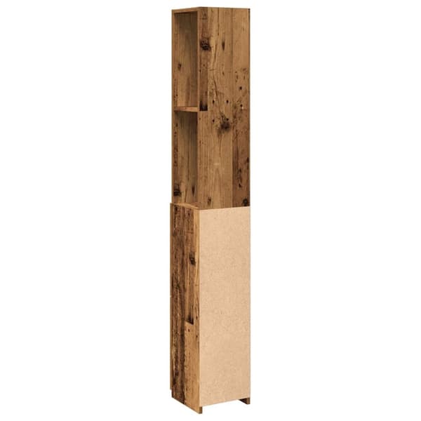 vidaXL Badrumsskåp åldrat trä 25x25x170 cm konstruerat trä