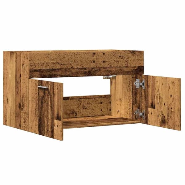 vidaXL badeværelsesvaskeskab 80x38,5x46 cm konstrueret træ antikt træ