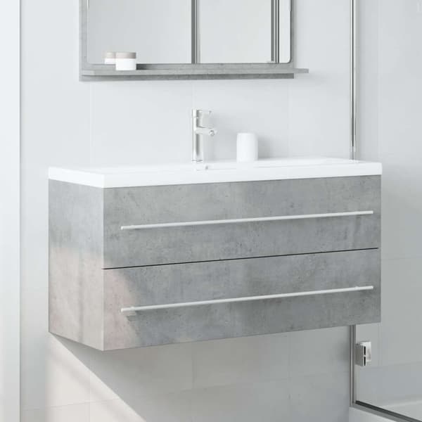 vidaXL vaskeskab 100x38,5x48 cm spånplade betongrå