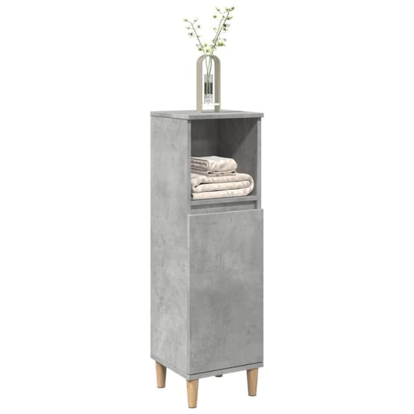 vidaXL Badrumsskåp betonggrå 30x30x100 cm konstruerat trä