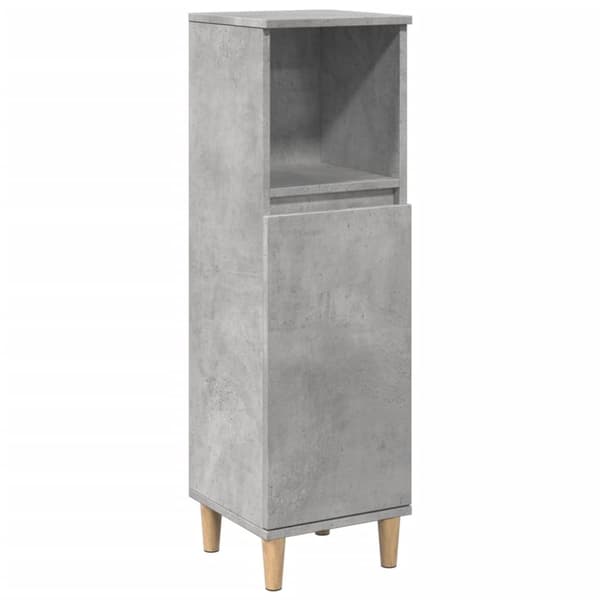 vidaXL Baderomsskap betonggrå 30x30x100 cm konstruert tre
