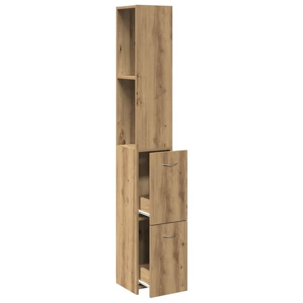 vidaXL badeværelsesskab 25x25x170 cm konstrueret træ kunsteg