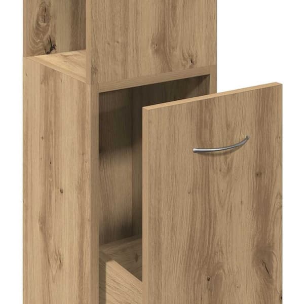 vidaXL badeværelsesskab 25x25x170 cm konstrueret træ kunsteg