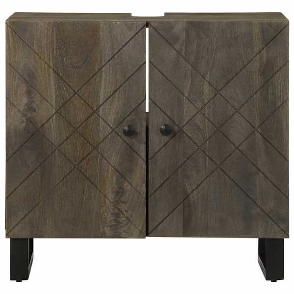 vidaXL vaskeskab sort 62x33x58 cm massivt mangotræ