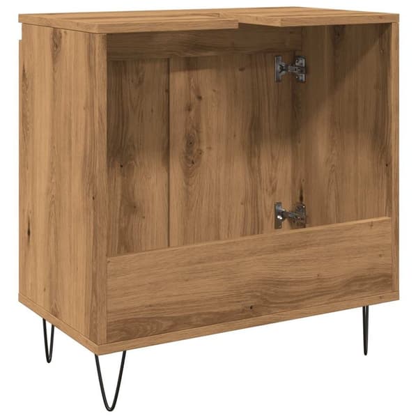 vidaXL badeværelsesskab 58x33x60 cm konstrueret træ kunsteg