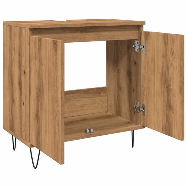 vidaXL badeværelsesskab 58x33x60 cm konstrueret træ kunsteg