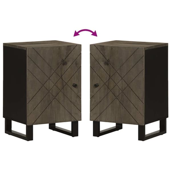 vidaXL Baderomsskap svart 38x33x58 cm heltre mango