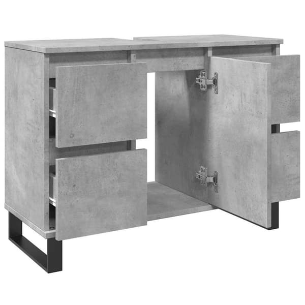 vidaXL Tvättställsskåp betonggrå 80x33x60 cm konstruerat trä