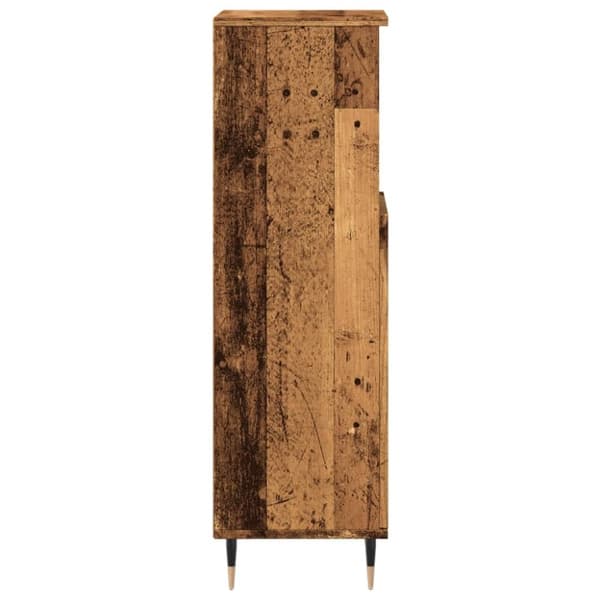 vidaXL Baderomsskap gammelt tre 30x30x100 cm konstruert tre