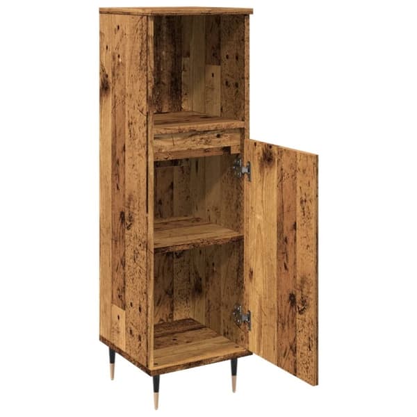 vidaXL Baderomsskap gammelt tre 30x30x100 cm konstruert tre