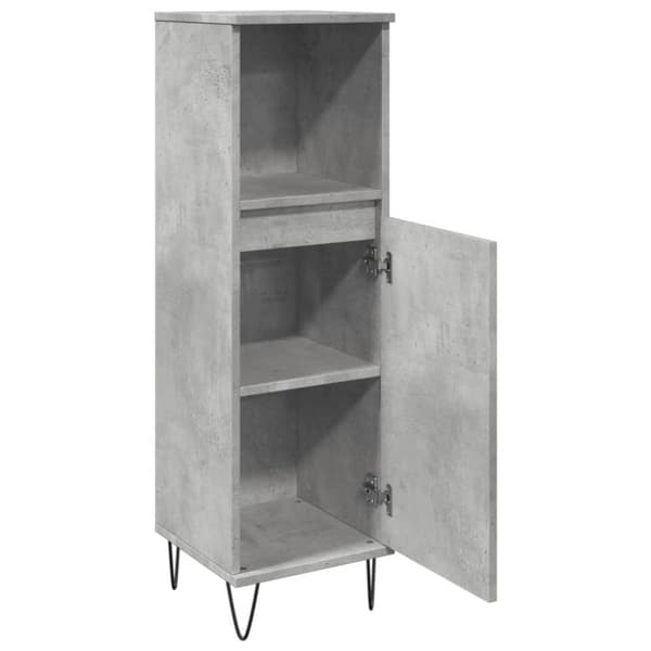 vidaXL Kylpyhuoneen kaappi betoninharmaa 30x30x100 cm tekninen puu