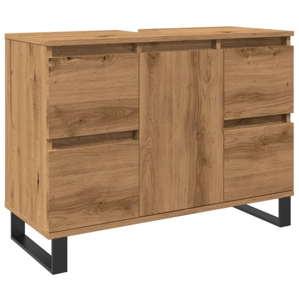 vidaXL underskab til badeværelse 80x33x60 cm konstrueret træ kunsteg