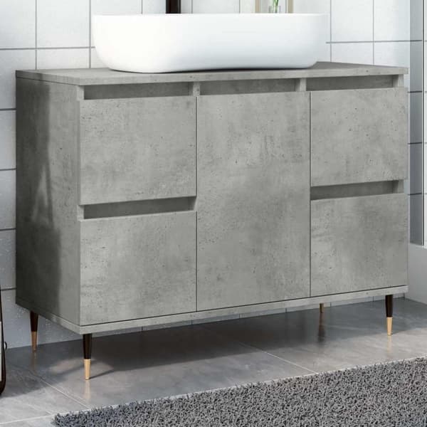 vidaXL badeværelsesskab 80x33x60 cm konstrueret træ betongrå