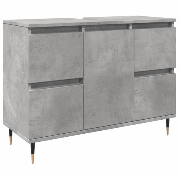vidaXL badeværelsesskab 80x33x60 cm konstrueret træ betongrå