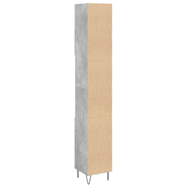vidaXL badeværelsesskab 30x30x190 cm konstrueret træ betongrå