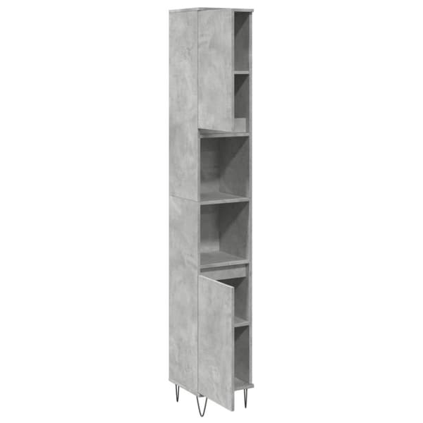 vidaXL badeværelsesskab 30x30x190 cm konstrueret træ betongrå