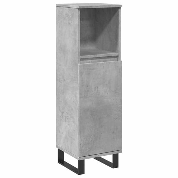 vidaXL Baderomsskap betonggrå 30x30x100 cm konstruert tre