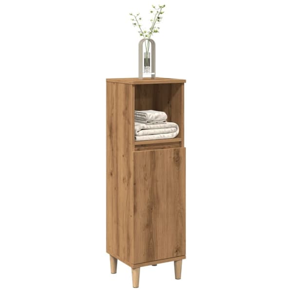 vidaXL Baderomsskap artisan eik 30x30x100 cm konstruert tre
