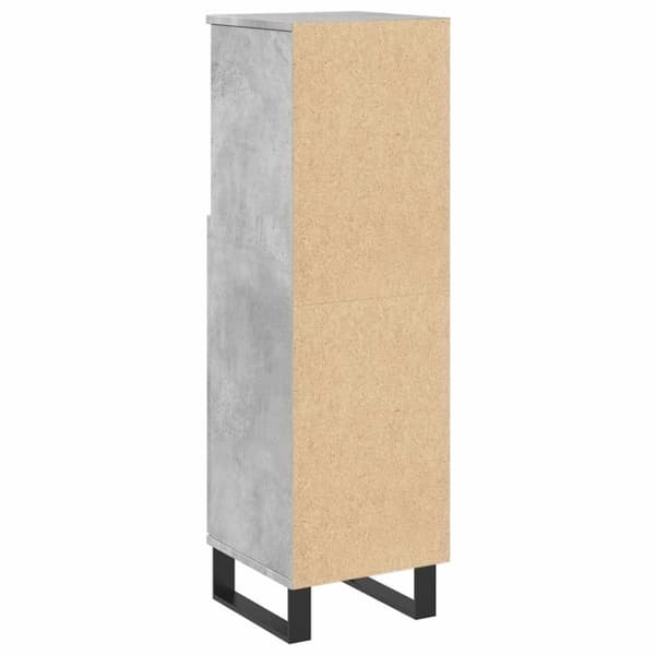vidaXL Kylpyhuoneen kaappi betoninharmaa 30x30x100 cm tekninen puu