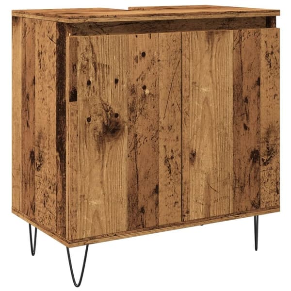 vidaXL Kylpyhuoneen kaappi vanha puu 58x33x60 cm tekninen puu