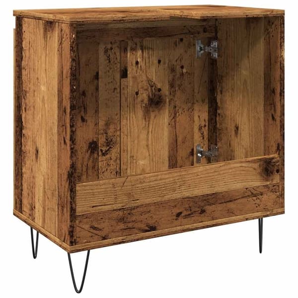 vidaXL Kylpyhuoneen kaappi vanha puu 58x33x60 cm tekninen puu