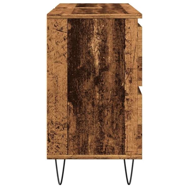 vidaXL badeværelsesskab 80x33x60 cm konstrueret træ gammelt træ-look