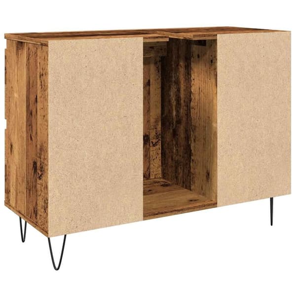 vidaXL badeværelsesskab 80x33x60 cm konstrueret træ gammelt træ-look