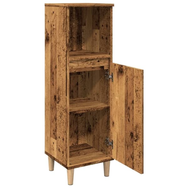 vidaXL badeværelsesskab 30x30x100 cm konstrueret træ gammelt trælook