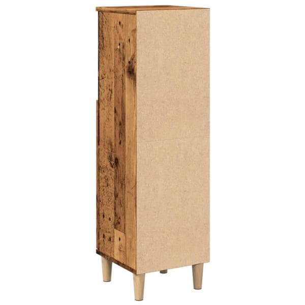 vidaXL badeværelsesskab 30x30x100 cm konstrueret træ gammelt trælook