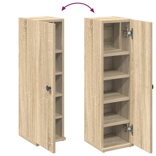 vidaXL Baderomsskap med rulleholder sonoma eik 20,5x22x72 cm