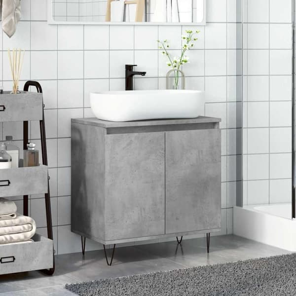 vidaXL Badrumsskåp betonggrå 58x33x60 cm konstruerat trä