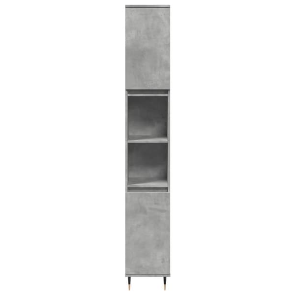 vidaXL Baderomsskap betonggrå 30x30x190 cm konstruert tre