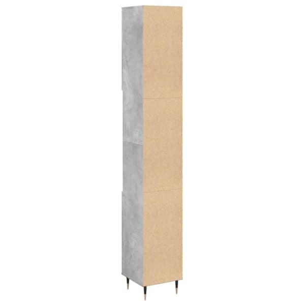 vidaXL Baderomsskap betonggrå 30x30x190 cm konstruert tre