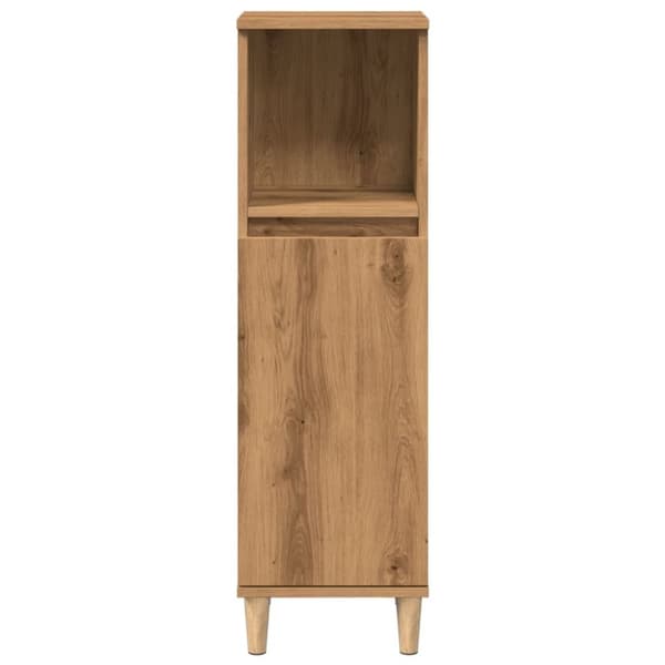 vidaXL badeværelsesskab 30x30x100 cm konstrueret træ kunsteg