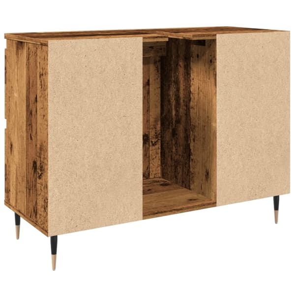 vidaXL Badrumsskåp gammalt trä 80x33x60 cm konstruerat trä
