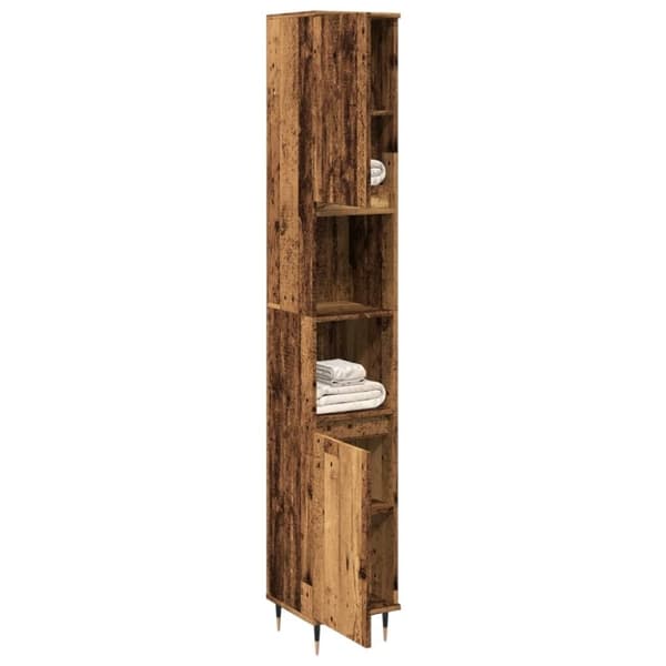 vidaXL Kylpyhuoneen vanha puu 30x30x190 cm tekninen puu