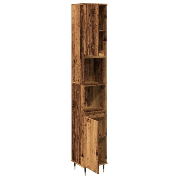 vidaXL Kylpyhuoneen vanha puu 30x30x190 cm tekninen puu