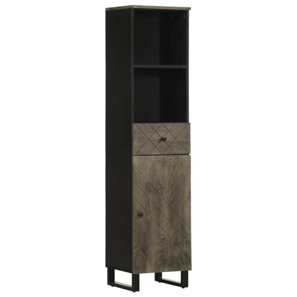 vidaXL badeværelsesskab 38x33x160 cm massivt mangotræ sort