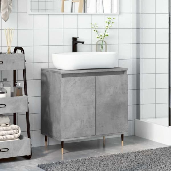 vidaXL Badrumsskåp betonggrå 58x33x60 cm konstruerat trä