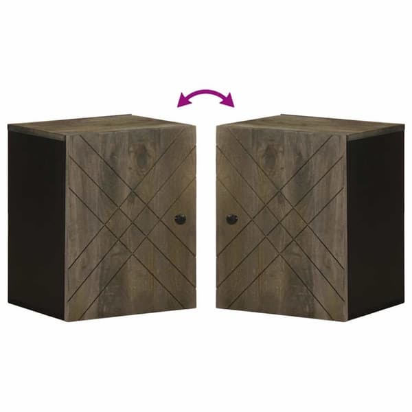vidaXL Veggmontert baderomsskap svart 38x33x48 cm heltre mango